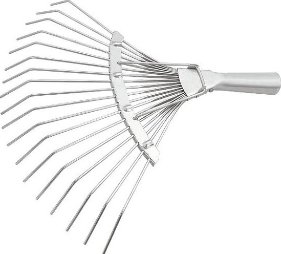 Грабли веерные 18-зубьев оксидированные плоский зуб с/черенком СИБРТЕХ