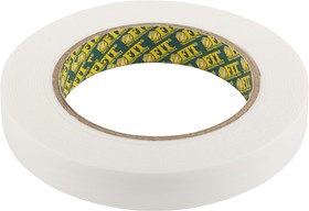 Клейкая лента монтажная на белой основе, двухсторонняя, вспененная 19ммх5м