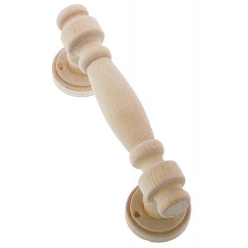 Ручка для бани деревянная круглая резная