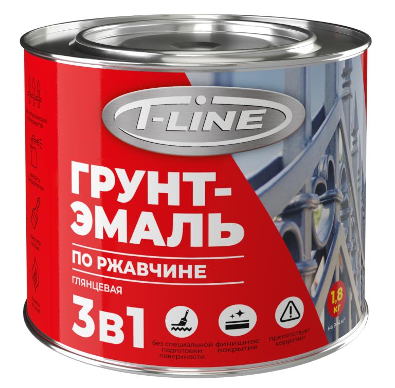 Грунт-эмаль по ржавчине 3в1 1,8кг синяя T-line