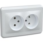 Розетка 2-м СП Вега б/з 10А IP20 РС12-2 ВБ белый IEK