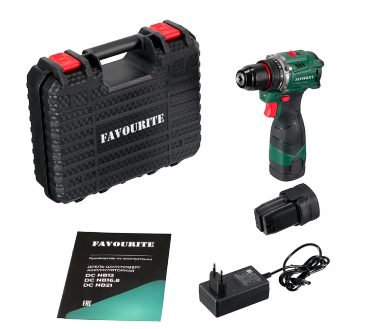Дрель-шуруповёрт аккумуляторная DC NB16.8 16.8В 2,0Ач 2 аккум кейс бесщеточный PROMO FAVOURITE