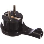 Вилка-невидимка 16А 250В с/з черная UNIVersal