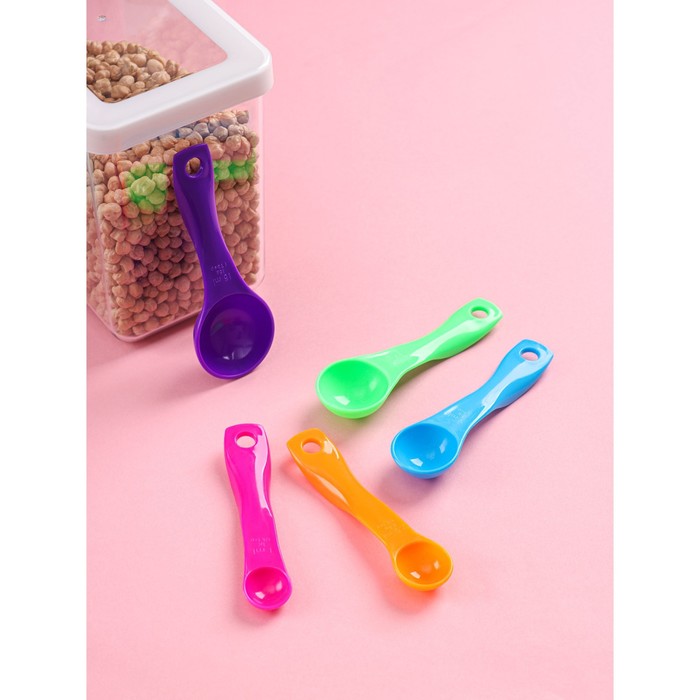 Набор мерных ложек 5шт:1мл, 2,5мл, 5мл,7,5мл,15мл, цвет микс, "Креатив"