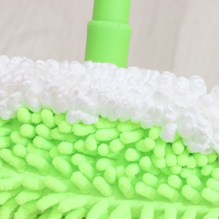 Швабра для мытья пола плоская,насадка из микрофибры 38х8см,телескопическая ручка 77-128см