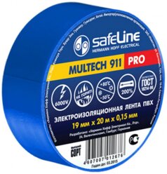 Изолента ПВХ 19ммх25м SAFELINE синяя