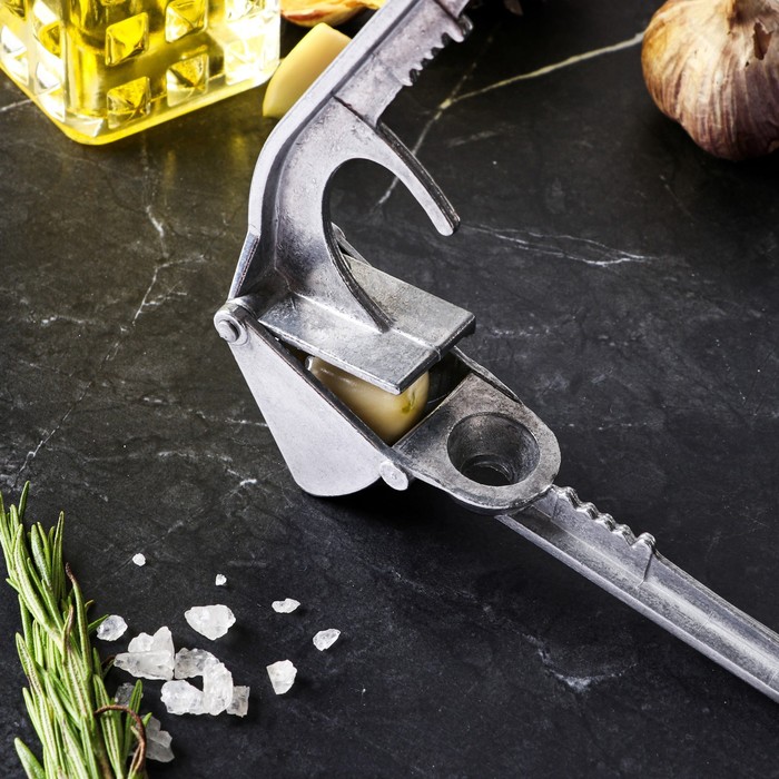 Пресс для чеснока алюминиевый с косточковыдавливателем Ретро